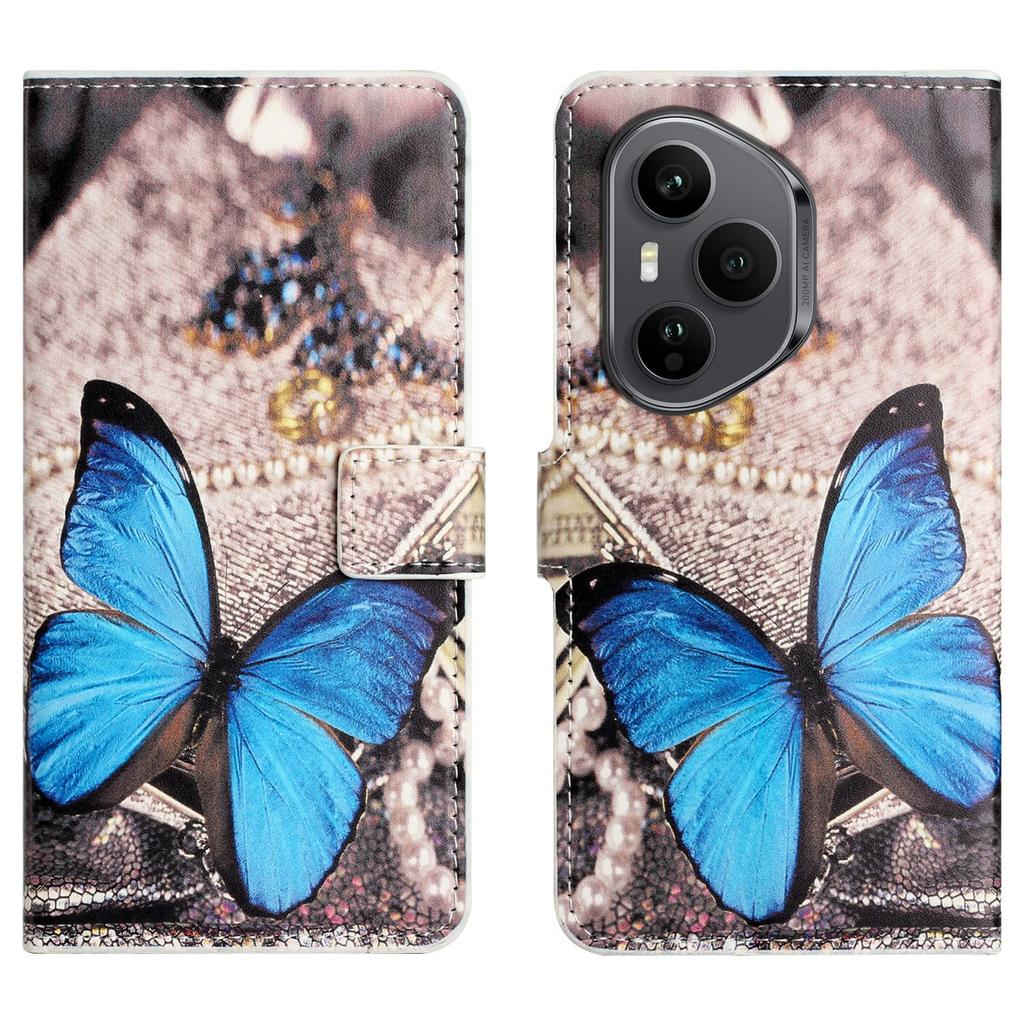 Pro Honor 400 Pro 5G (Globální) Pouzdro Vzor Potisk PU Kůže Peněženka Kryt na Telefon