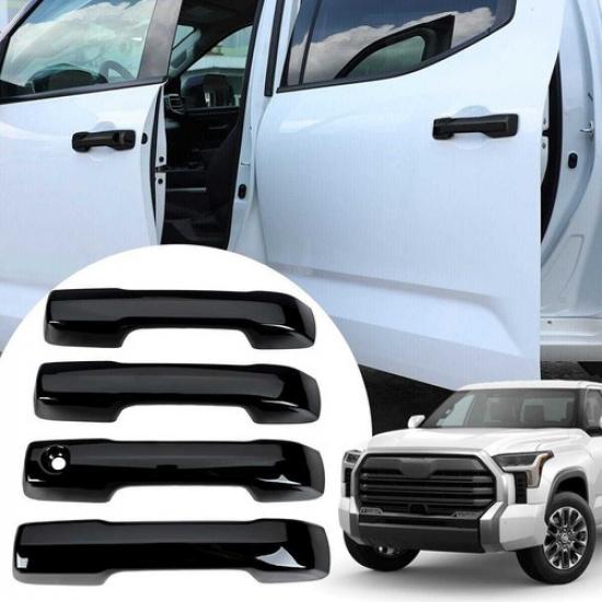 Door Handle Cover Trim Protector Gloss Black For Toyota For Tundra -2024 AB