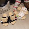 Cute Cartoon Bear Bag Head Slippers 2025 Summer and Autumn New Wear Versatile Stepping On Shit Feeling Thick Bottom Two Wear Cotton Slippers