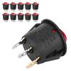10Pcs Rocker Switch Large Round 3Pin Red Light Used for Household Appliances Switches