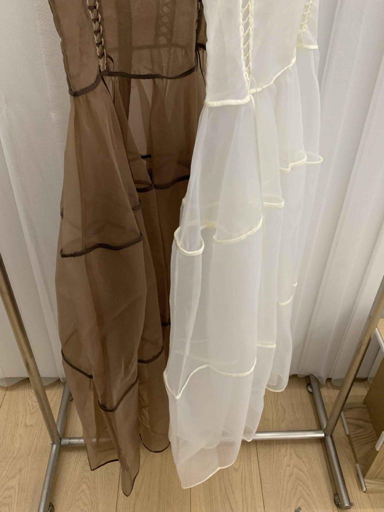 Zarif Nokta Dantel Organze Uzun Etek - İlkbahar ve Sonbahar İçin Kore Stili