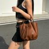Brand Drawstring Bucket Bag Solid Color Simple Casual Crossbody Bag New Commuter Handbag With Inner Bag Women's Shoulder Bag