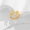 European and American Alloy Geometric Shell Letter Ring Opening Adjustable Jewelry Women