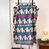 Imitation Cashmere Scarf Women'S Nordic Style Decoration Warm Dual-Purpose Double-Sided Shawl Creative Printing Fringed Scarf