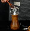 Hand-Cranked Solid Wood & Acrylic Pepper Grinder for Kitchen & Restaurant