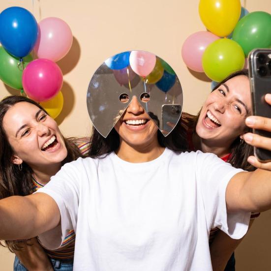 Mască Oglindă Creativă pentru Petrecere Foto Plastic Reflectorizant Propteză Față pentru Cosplay Costum Halloween Ușoară Unică