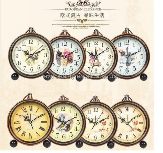 European Retro Vintage Atmosphere Desk Clock Creative Ornament