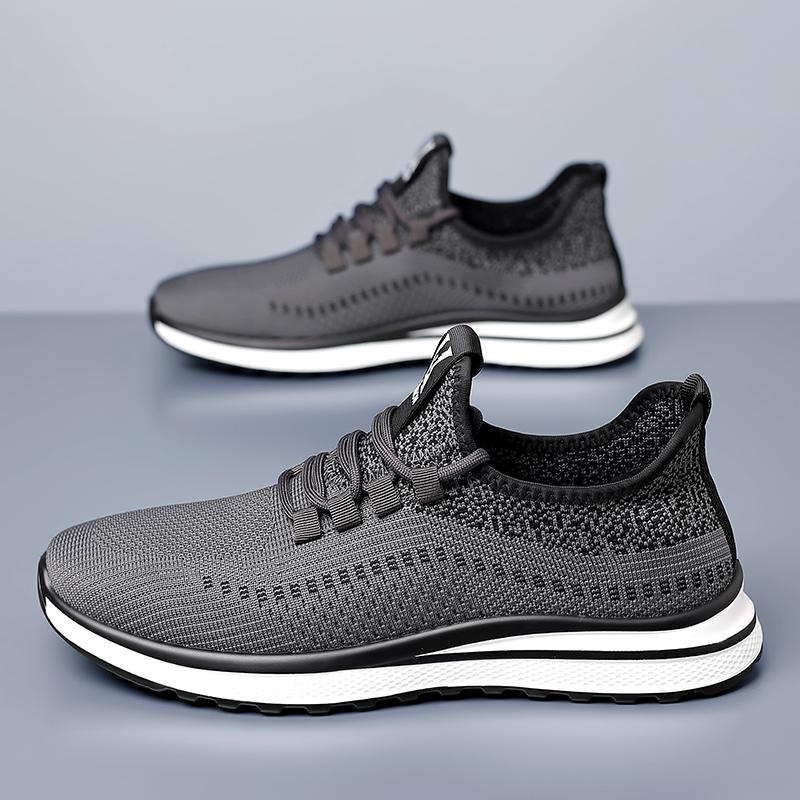 Men's Shoes, Fly-Woven Mesh Shoes, Breathable, Lightweight Casual Sports Shoes, Non-Slip Soft-Soled Running Shoes