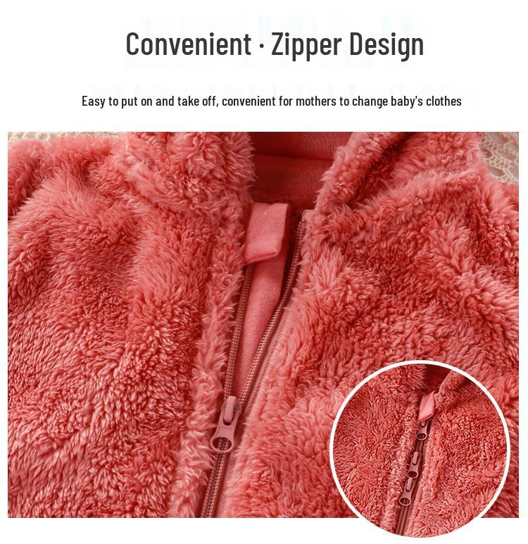 Macacão de Pelúcia para Recém-Nascidos: Macacões e Pijamas com Zíper Quentes para Outono/Inverno