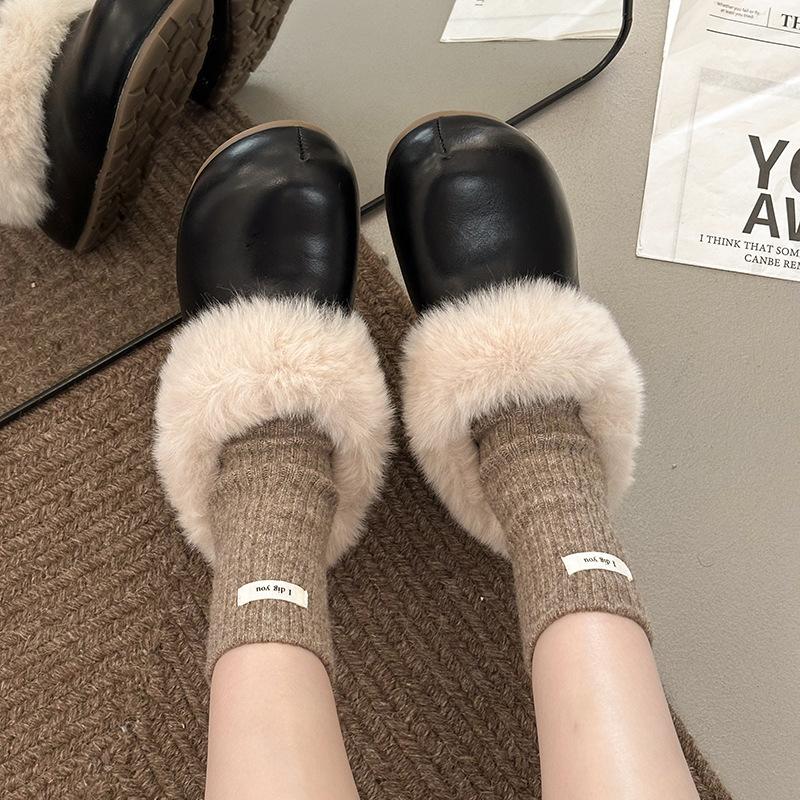 Fashion retro velvet warm and non-slip thick-soled cotton shoes, winter outer wear heightening thickened fluffy girls cotton shoes shoes