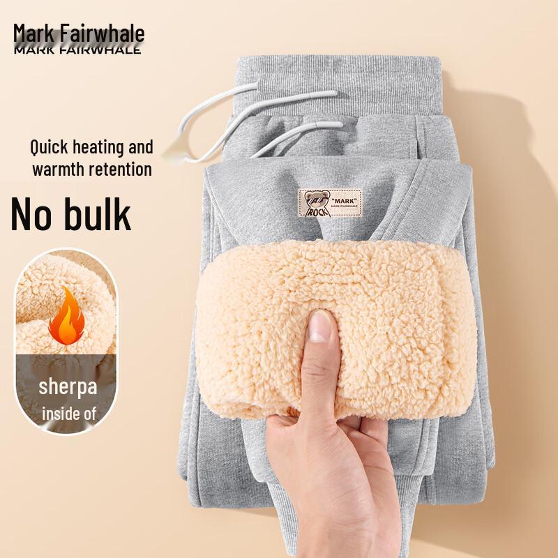 Mark Fairwhale Men's Autumn/Winter Fleece-Lined Straight-Leg Pants