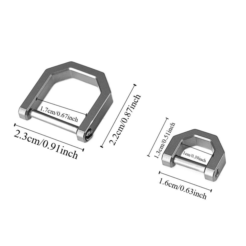Anti-lost Titanium Zinc Zinc Alloy Key Chain Polyester Mini Buckle Thickened D-shaped Key Ring Women