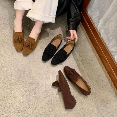2025 New Autumn Shoes Small Fringed Single Shoes Women's Versatile Autumn Flat Loafers Casual Small Leather Shoes Autumn Trend