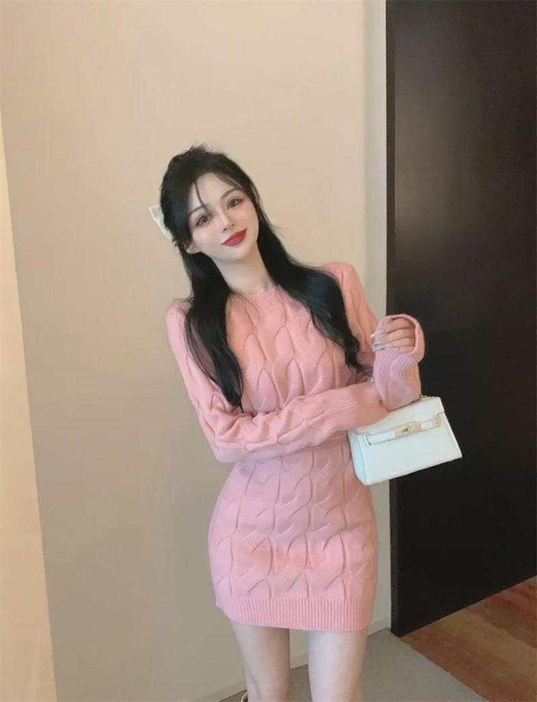 Women's Cable Knit Sweater & Skirt Set - Slim Fit Long Sleeve Top with High Waist Short Skirt