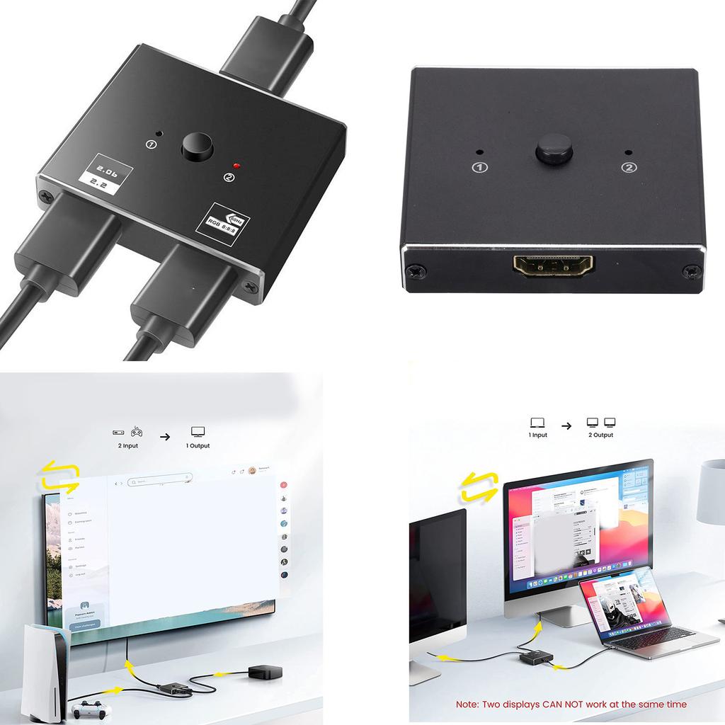 Switcher Splitter 8K@60Hz 4K@120Hz 1080P@240Hz 2 Port 8K Bidirectional Two Way Splitter Switcher for HDTV Projectors