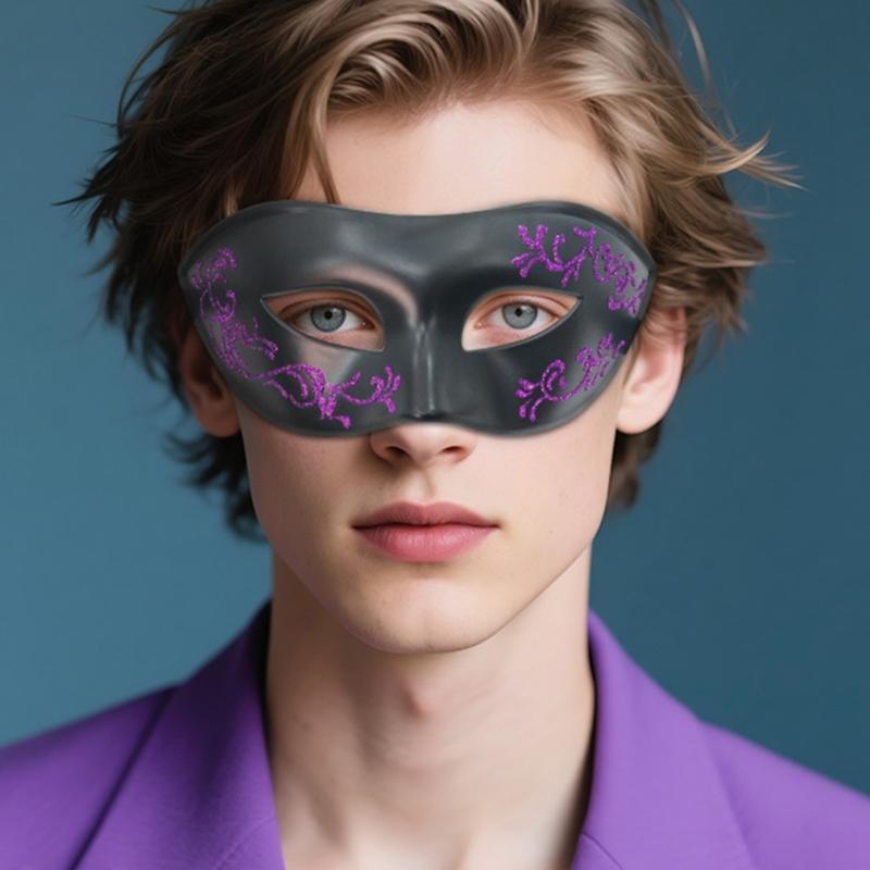 Venezianischer Stil Handbemalte Halbmaske für Kostümpartys Leichter, langlebiger Kunststoff Bequeme Passform Wiederverwendbares Rollenspiel-Accessoire