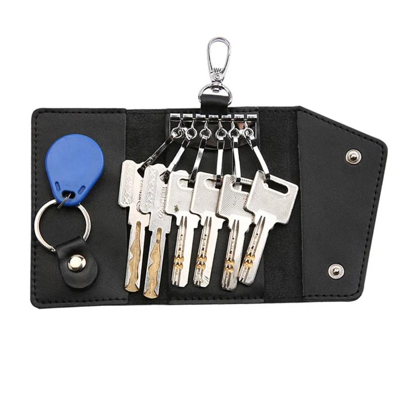 New Genuine Leather Keychain Men Holder Key Organizer Pouch Car Key Pouch Wallet Housekeeper Key Case Mini Card Bag