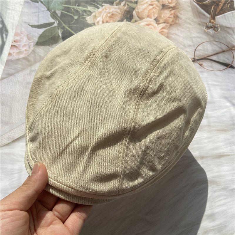 

Hat Men s Retro Cotton and Linen Solid Color Peaked Cap Women s Spring and Summer Thin Outdoor Sun Hat Minimalist Casual Advance Hats Beige M(56-58cm)