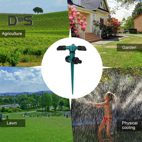 Vanningssprinkler 360 graders roterende hagesprinkler stort områdedekning plensprinkler med pigg for plantevanning