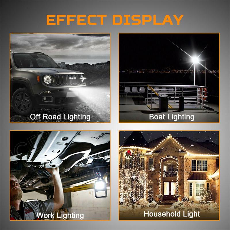 2Pcs 7'' Led Work Light Bar 800W Spot Flood Beams Combo For Car Tractor Boat Offroad Truck Suv Atv Car Repairing Lights