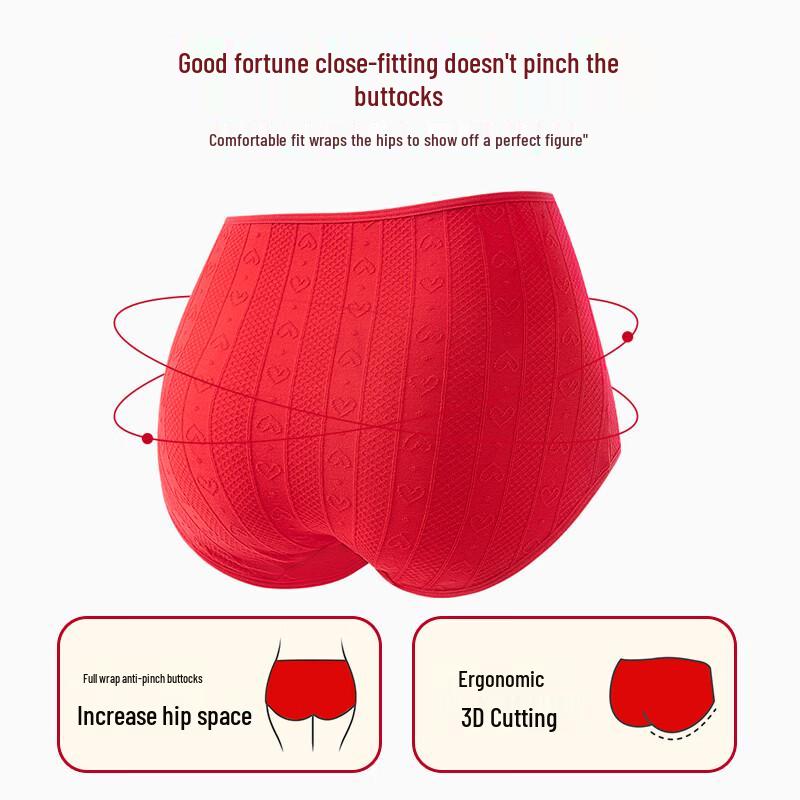 Cosmo Lady Damen Rote Baumwolle High-Waist Bauchweg-Slips 4er-Pack