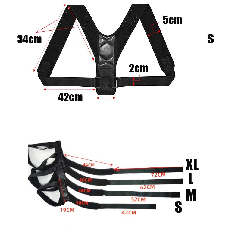 Back Posture Corrector Fastener Tape Adjustable Hunchback Correction Belt Comfortable Back Support Belt