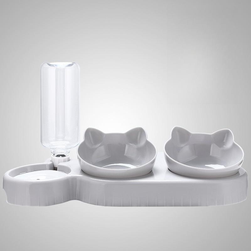 1SET cat bowl dog bowl cat food basin anti-knock automatic water dispenser feeder non-wet mouth pet bowl