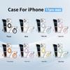 iPhone 17 Pro Max Magnetic Transparent Case with Two-Color Rotating Stand for Apple 16/15 Pro