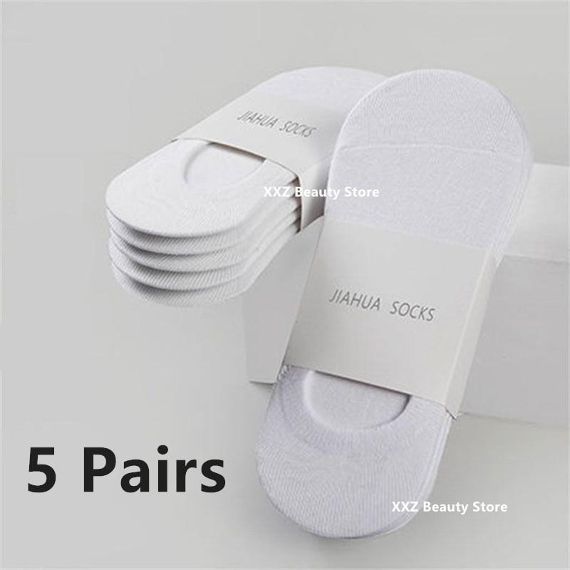 1/5/10/20 Pairs Summer Autumn Boat Socks For Men Women Non-slip Silicone Invisible Cotton Socks Male Ankle Sock Slippers