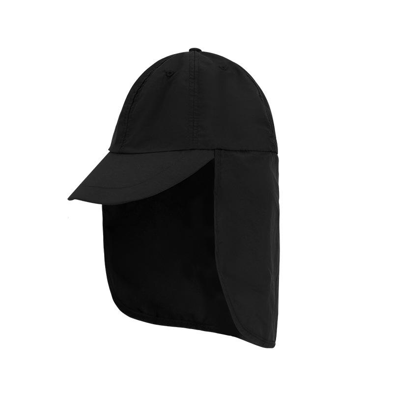Dairui Custom Logo Quick Dry Nylon Sun Cap Waterproof UV Protection Fishing Baseball Hat Neck Flap for Outdoor Hiking Camping L чёрный