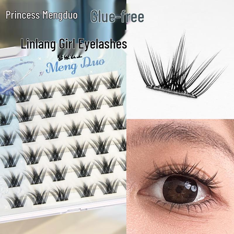 

Mengduo Linlang Self-Adhesive Natural Dense Single-Cluster Faux Lashes