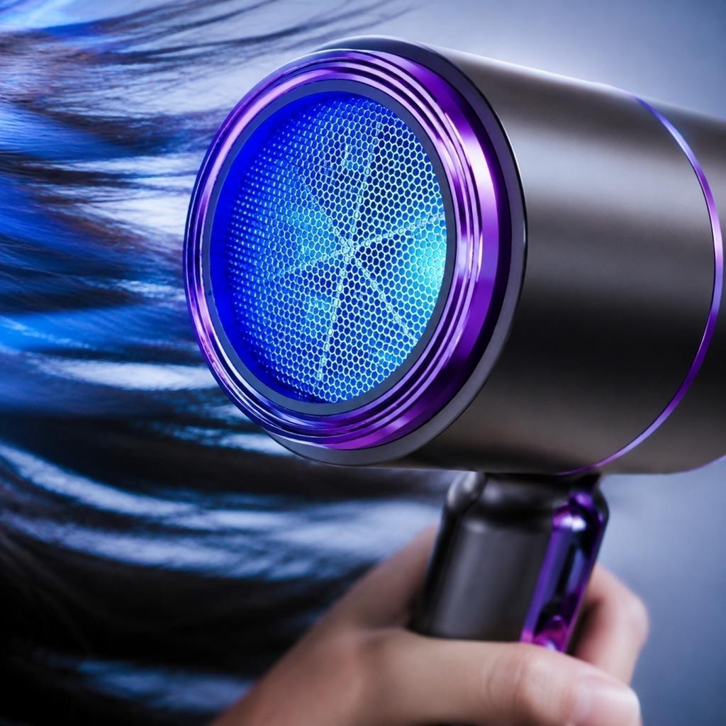 Portable Foldable Hair Dryer with Blue Light Technology High Power Compact Design for Home Dormitory Use Lightweight Travel Hairdryer