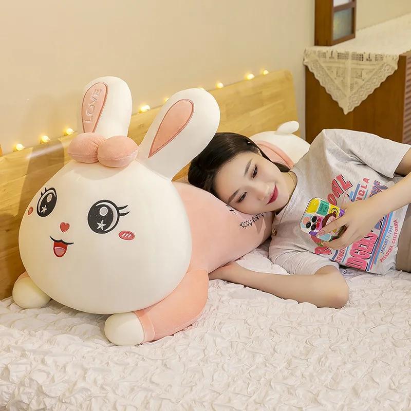 New 70-110Cm Cute Rabbit Girlfriend Pillow Plush Toys Stuffed Pause Office Nap Sleep Pillow Cushion Gift Doll For Kids Girls