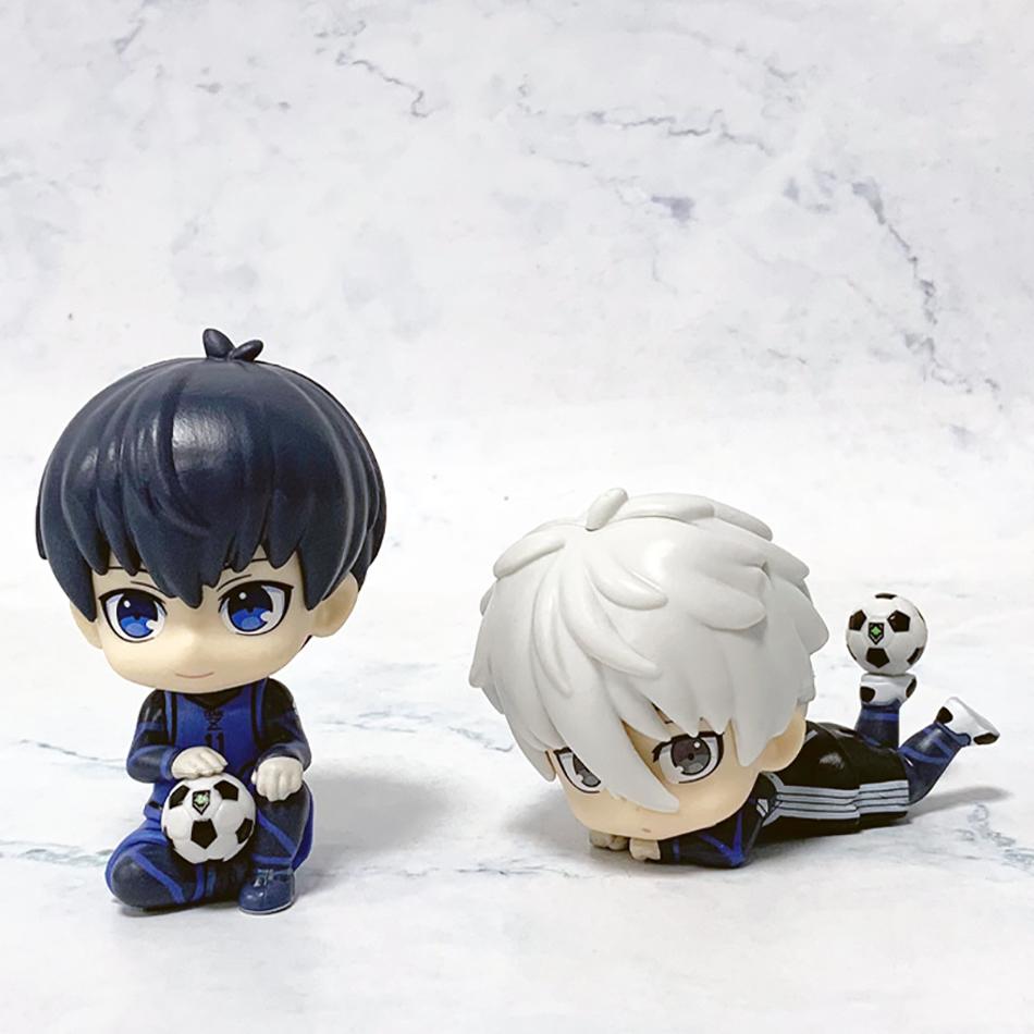 10cm Blue Lock Gk Anime Figure Nagi Seishiro Isagi Yoichi Q-Version Kawaii Cute Sitting Pose Model Statue Kid Desktop Decoration