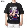 American Retro Dragon Ball Sun Wukong Pattern Printed Tshirt Loose Versatile Short Sleeve Mens Pure Cotton Trendy Clothing