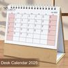 2025 Skrivebordskalender Small Stand Up Double-Coil Binding Månedlig kalender Dagsplanlegger Event Markeringstabell Kalender for hjemmekontorskole