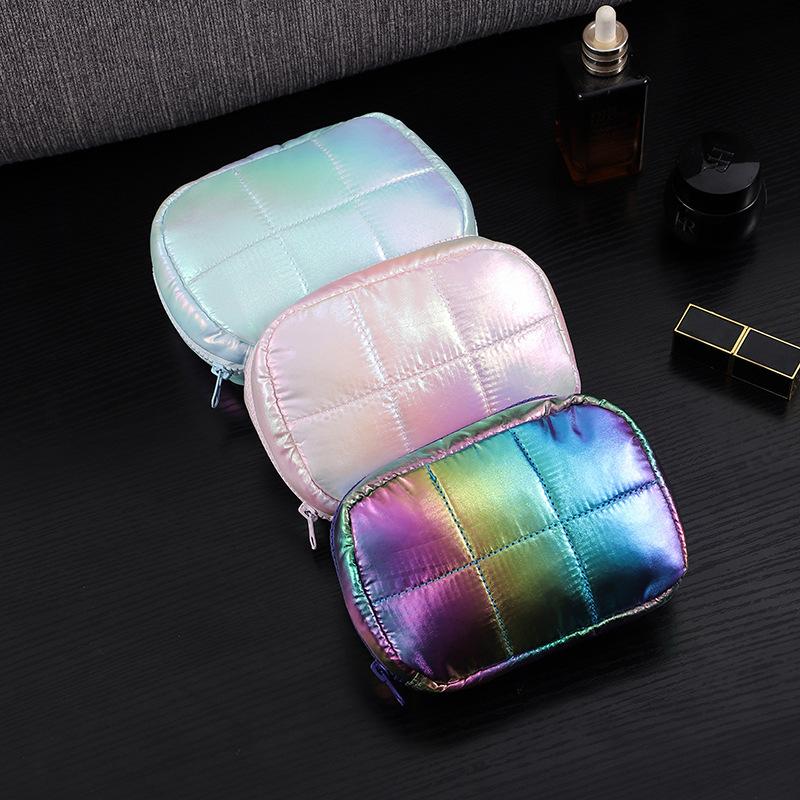 New Down Padded Cloud Cosmetic Bag Storage Bag Shockproof and Anti-collision Cosmetic Bag Portable