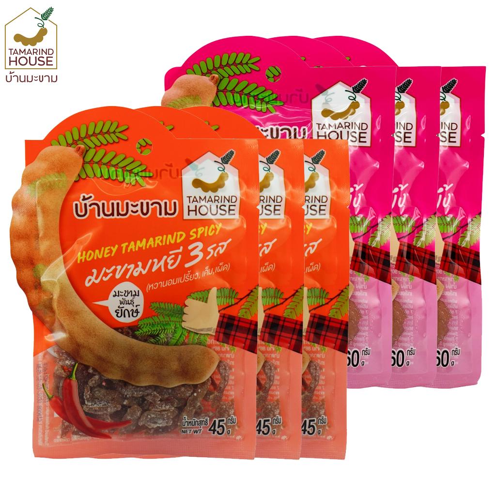Tamarind House Honey Tamarind Spicy 45 G. / Tamarind with Honey 60 G. X 1 / 2 / 3 / 6 / 12 Pcs - Thai Snack