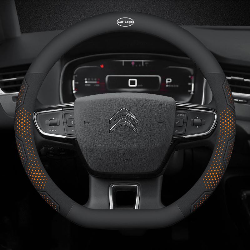 Pro Citroen C1 C2 C3 C4 C5 C6 C7 C8 VTS Auto Semiš Uhlíková Vlákna Kůže Prodyšný A Protiskluzový Potah Volantu Příslušenství
