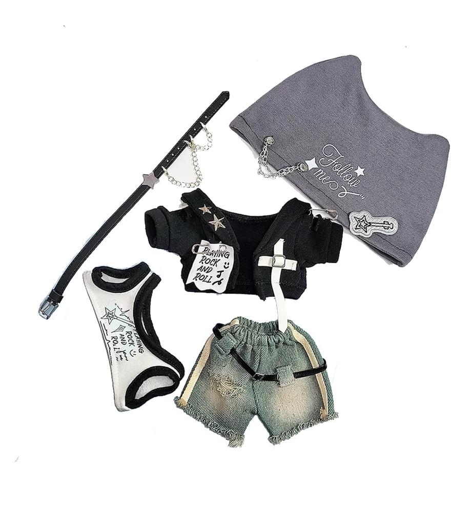 Original Plush Clothes for Plushies, Doll Clothes for 202530cm Dolls, Everyday Clothes for Dolls (5 Pieces, 30cm) [Used]