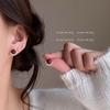 S925 silver needle niche huge good-looking lace lace red stud earrings French light luxury exquisite earrings