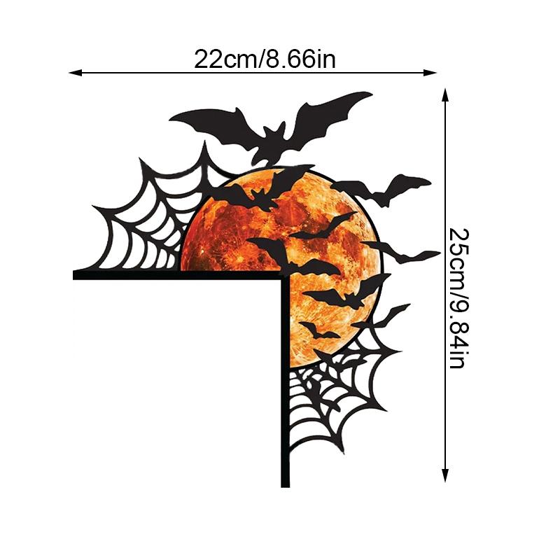 1PC Unique Halloween Door Lintel Decoration Spider Web Door Corner Decoration 25x22cm