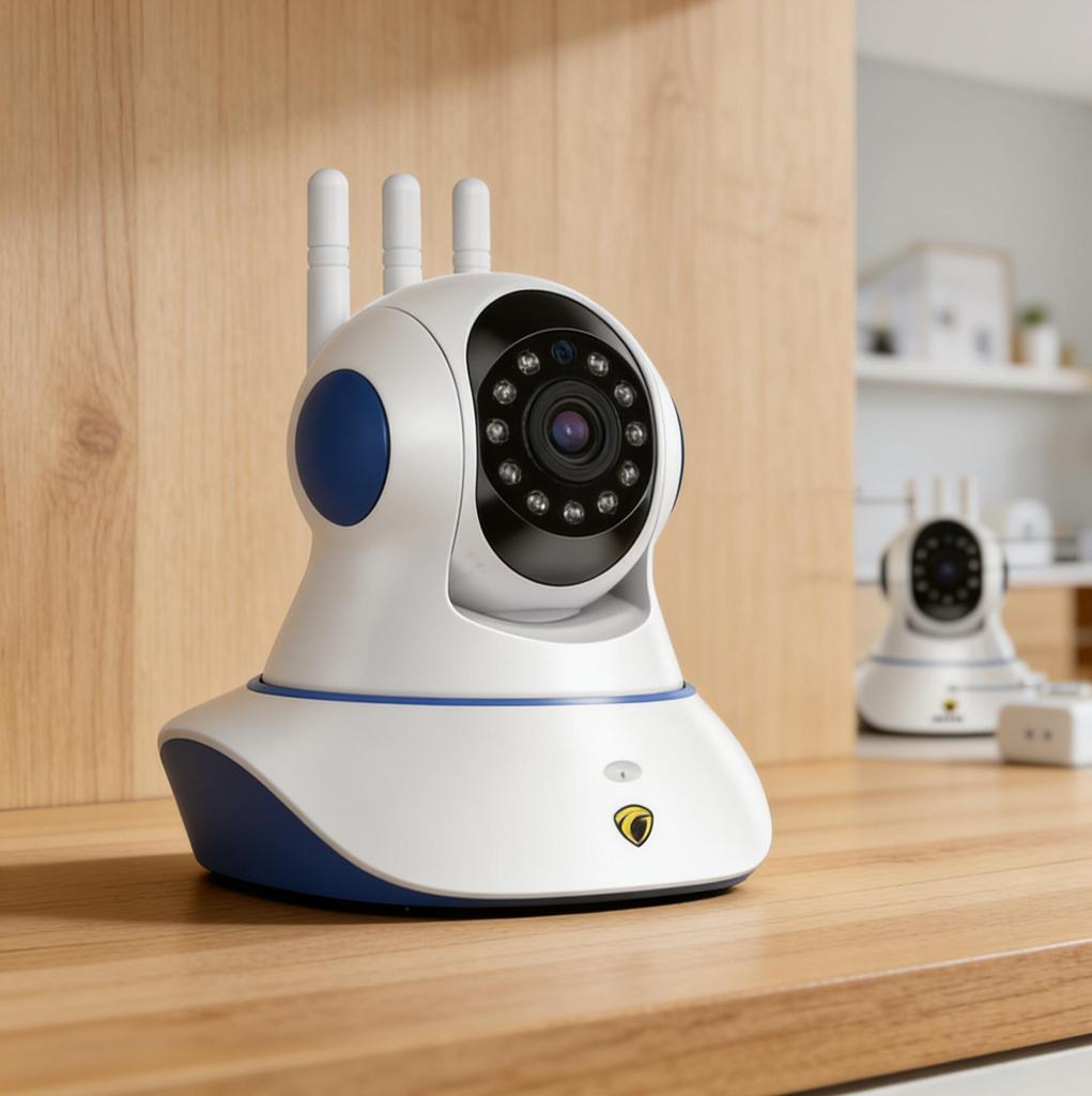 Telecamera di sicurezza da pavimento, sensore CMOS da 2 megapixel, visione notturna a infrarossi, connettività Wi-Fi e controllo PTZ
