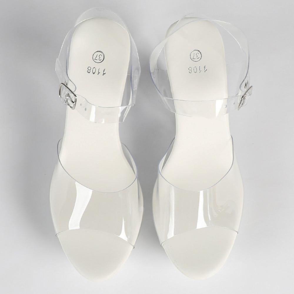 

10.5CM 2026 Korean Wedge Sandals, Floral Heel Crystal Sole Shoes, Runway Pole Dance Nightclub Heels LFD-1108WG-F78 34 белый
