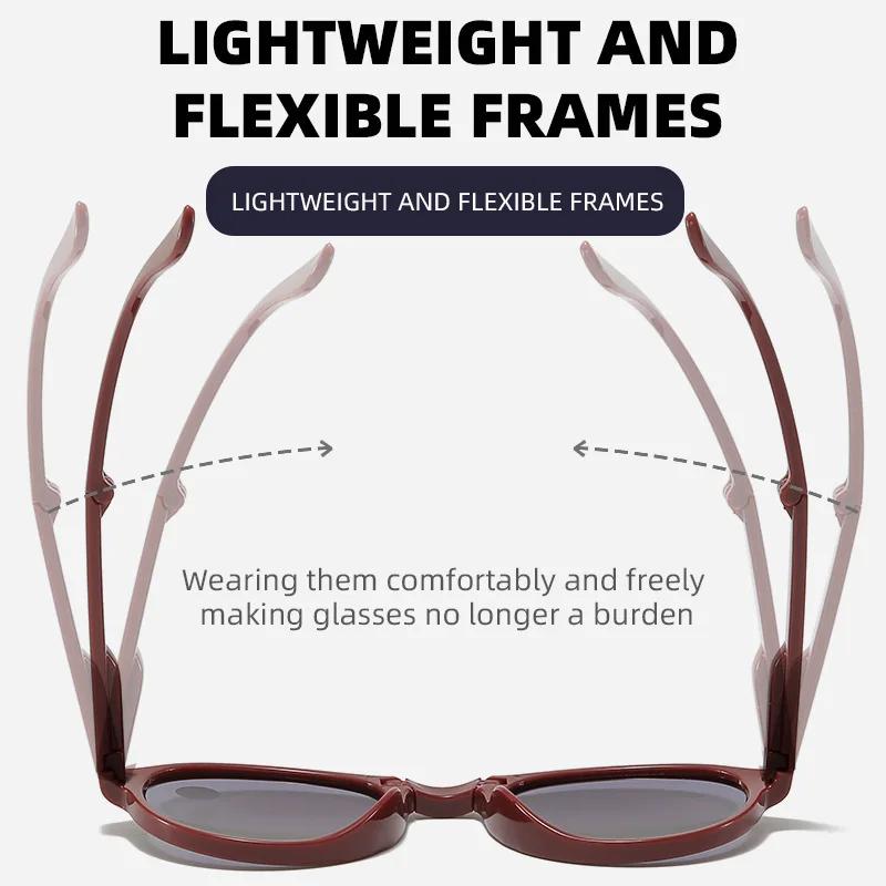 New Reading Glasses Sunglasses Portable Folding Presbyopia Sunglasses Neutral Fashion Eye Protection Presbyopia Glasses To +4.0