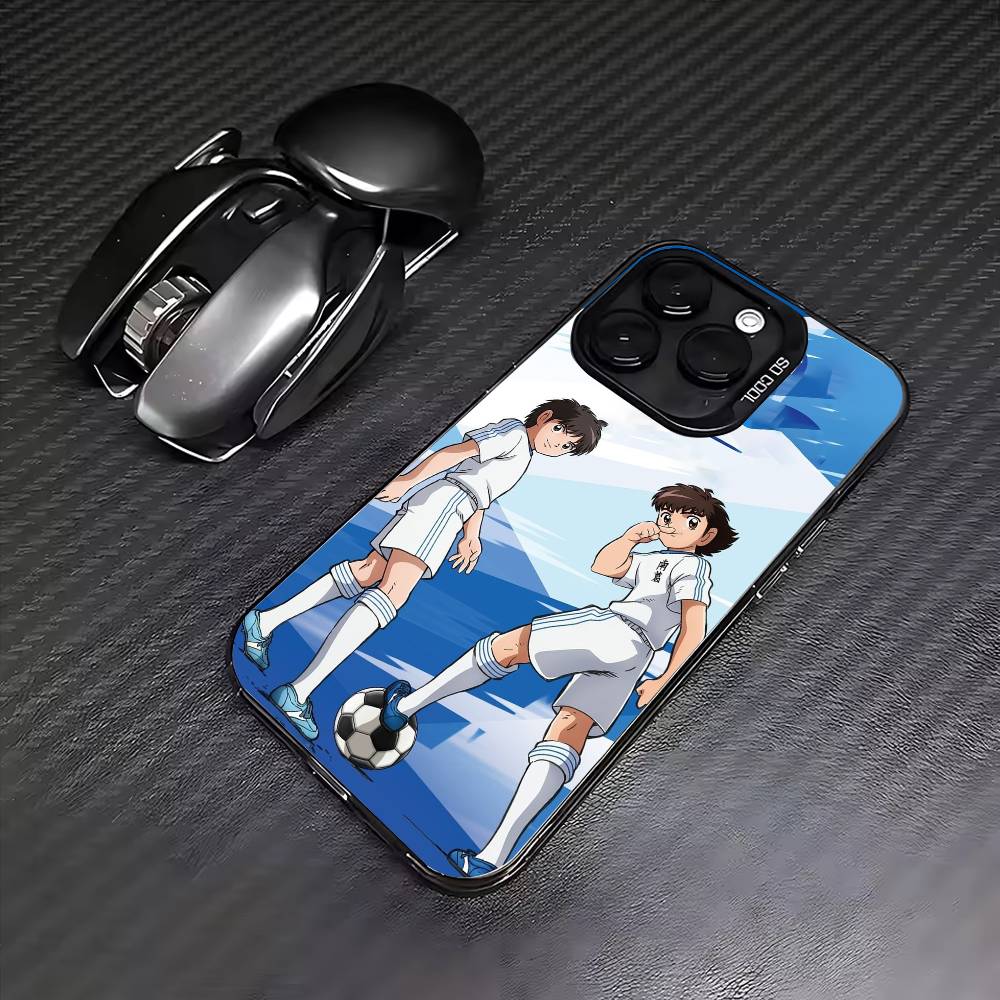 Anime Cool C-Captain T-Tsubasa  Phone Case For iPhone17,16,15,14,13,12,11 Plus,Pro Max Colored Silver Plated Inside Cover