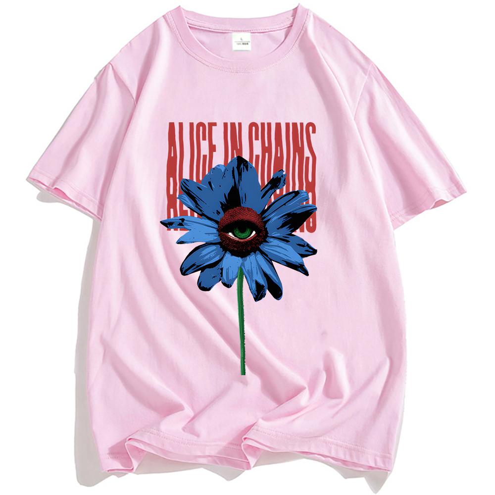 EINÄUGIGES GÄNSEBLÜMCHEN T-SHIRT Alice InChains Rockband Grunge T-Shirts Lässige Mode Kurzarm T-Shirt Streetwear Unisex T-Shirts