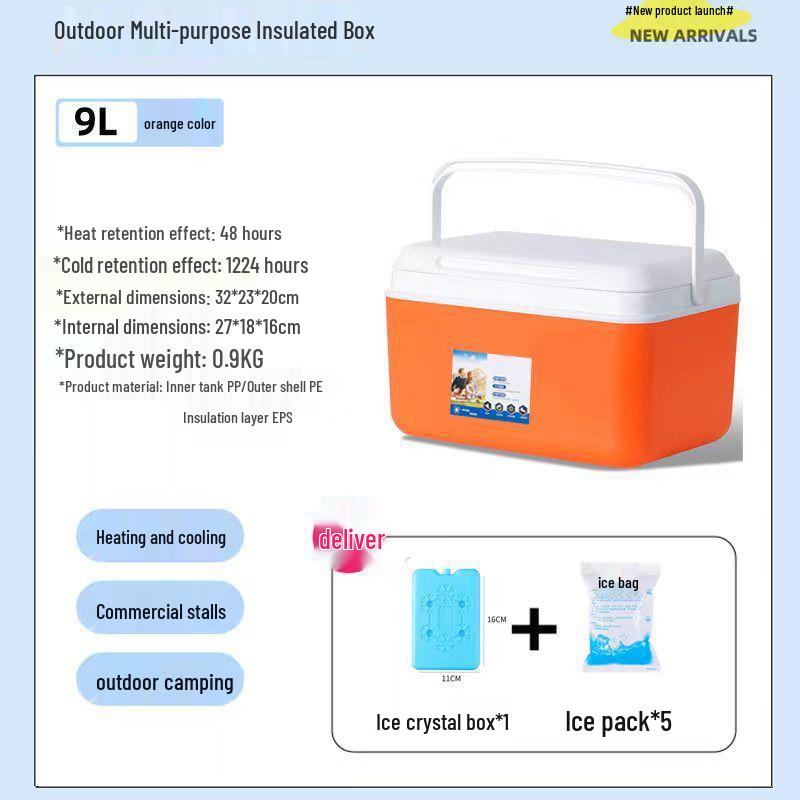 Portable Insulated Refrigerator Box for Car, Home, or Outdoor Use - Small/Medium Size for Fresh Cold Storage.
