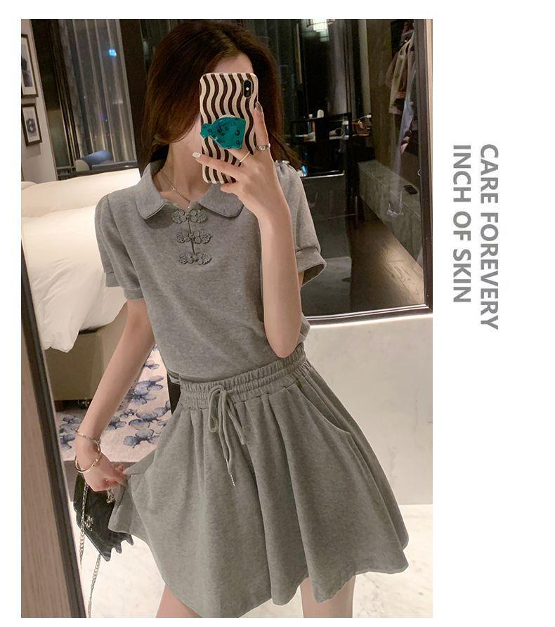 Trendy Summer Sports Suit: Playful Two-Piece Short Sleeve & Shorts Set for Women