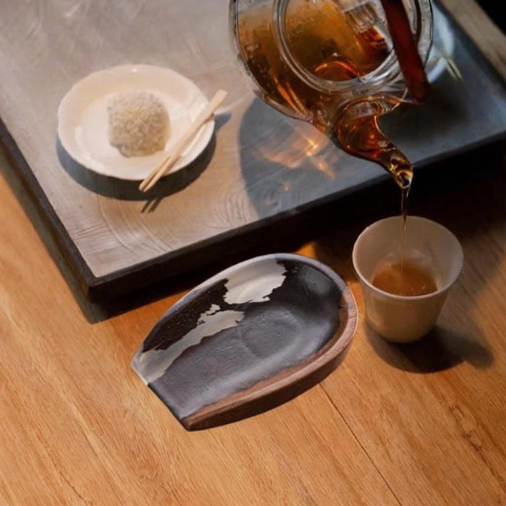 Coffee Bean Cup Tea Scoop Wood Resin Single Dose Ceremony Accessory Holder Weighing Bowl for